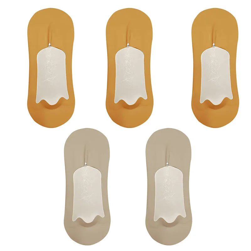 5 Pairs Men's Socks Cotton Breathable Summer Ultra-Thin No Show Ice Silk Sock Silicone Non-Slip Bottom Absorb Sweat Men Boat Sock