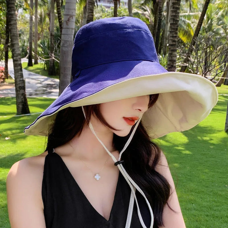Wide Brim UPF 50+ Sun Hat Anti-UV Protection Double Sided Use