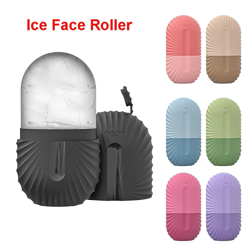 Ice Cube Facial Roller Beauty Massage Silicone Ice Mold for Eye Puffiness Ice Facial Roller Shrink Pores