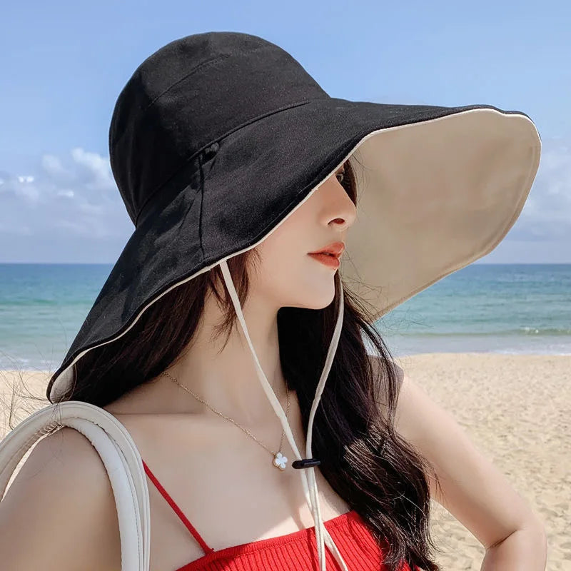 Wide Brim UPF 50+ Sun Hat Anti-UV Protection Double Sided Use
