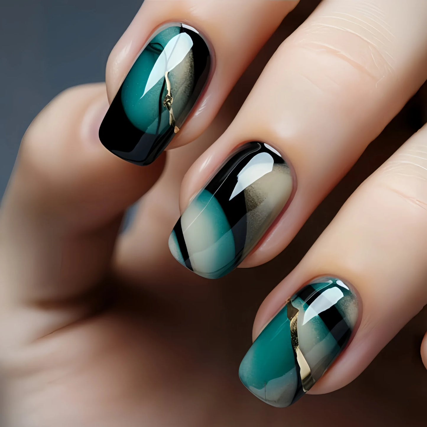 Floral Nail Art Ombre French Acrylic Nail Spice Girls