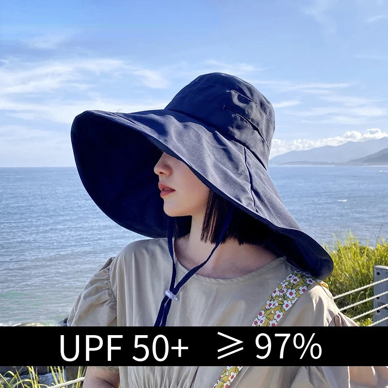 Wide Brim UPF 50+ Sun Hat Anti-UV Protection Double Sided Use