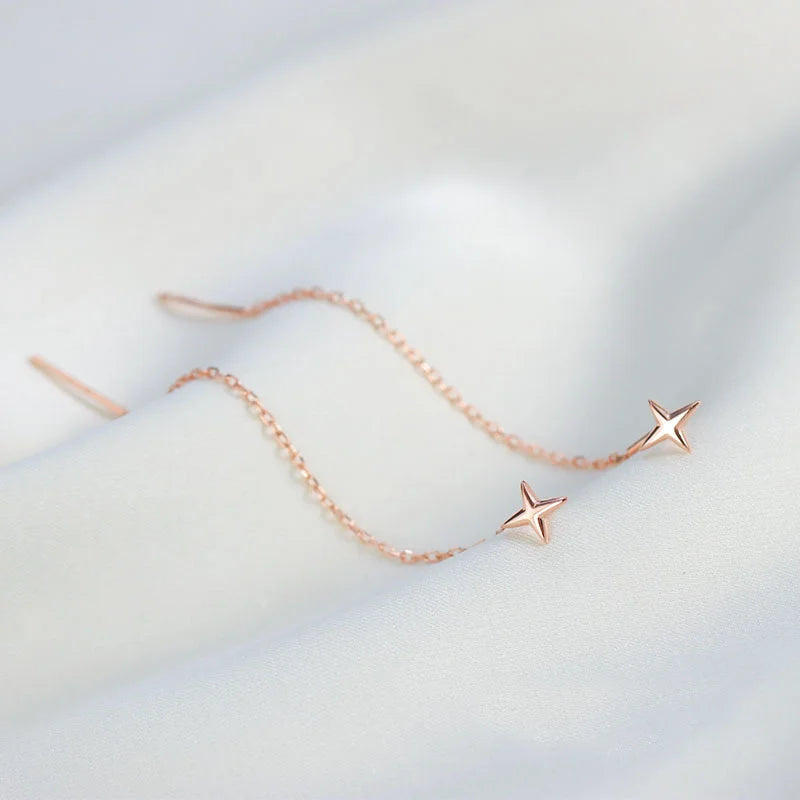 Black Heart Long Hanging Earrings