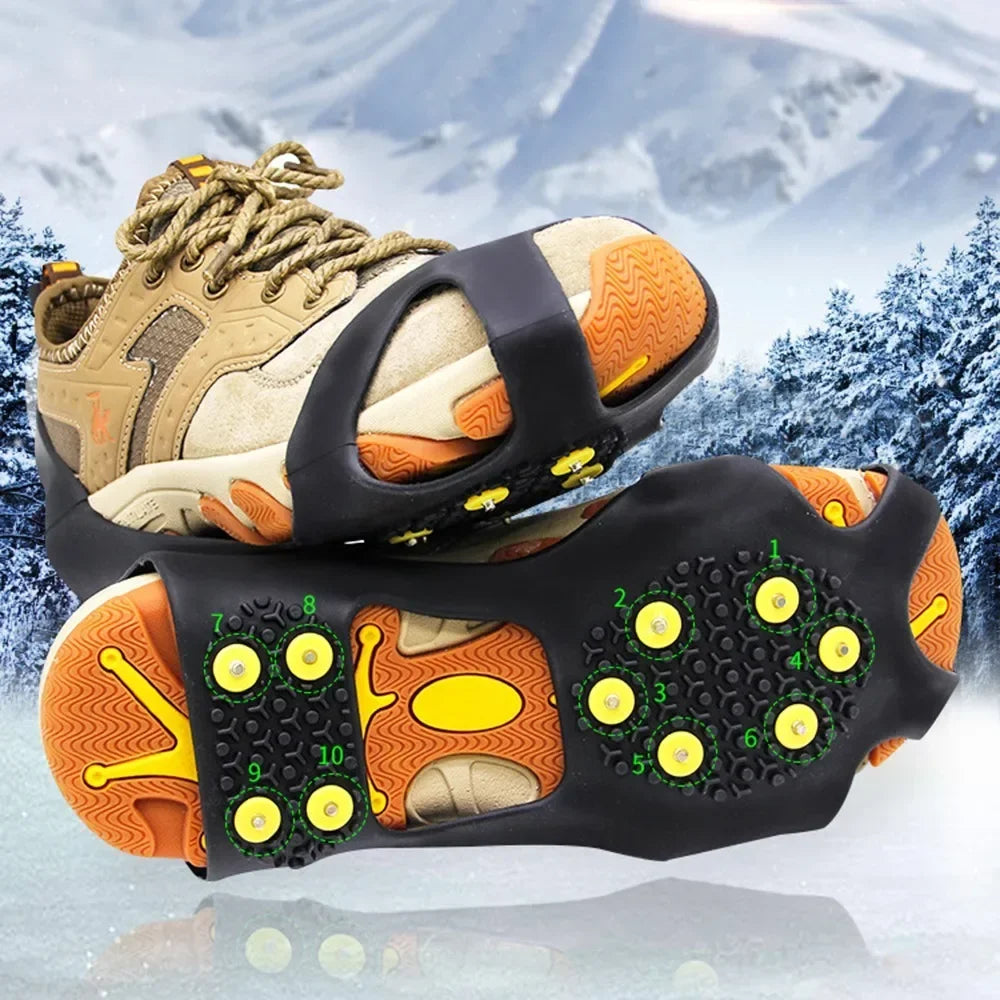 10 Studs Snow Ice Claw Gripper Anti-Skid Elastomer Cleats over Shoes Covers Crampons