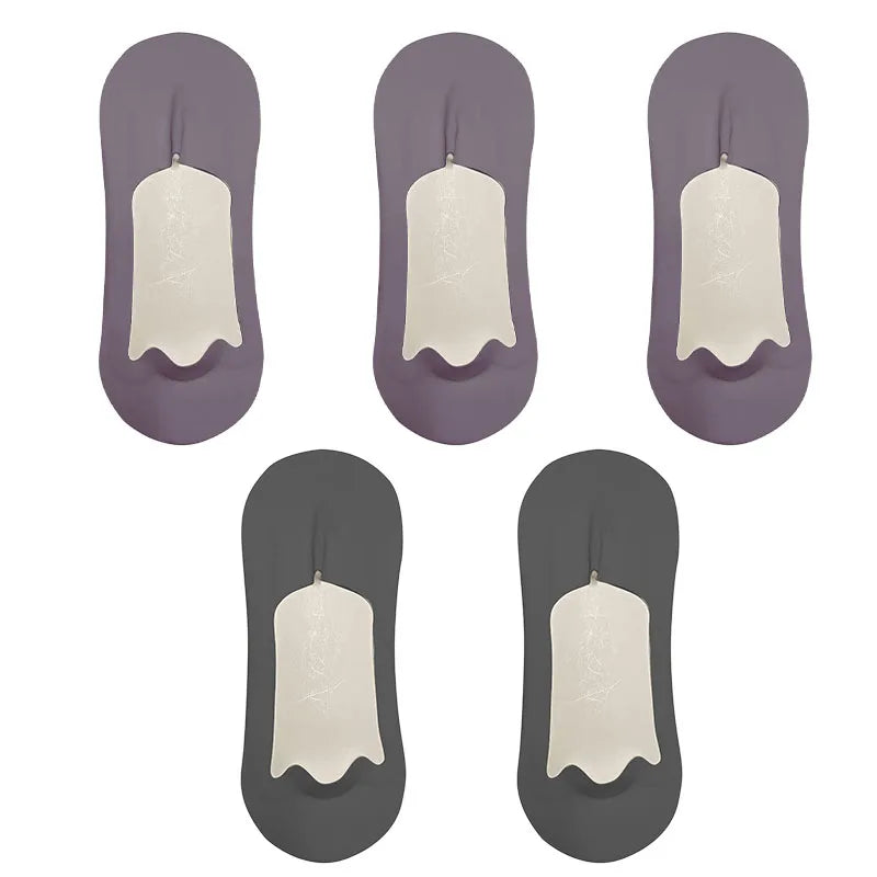 5 Pairs Men's Socks Cotton Breathable Summer Ultra-Thin No Show Ice Silk Sock Silicone Non-Slip Bottom Absorb Sweat Men Boat Sock