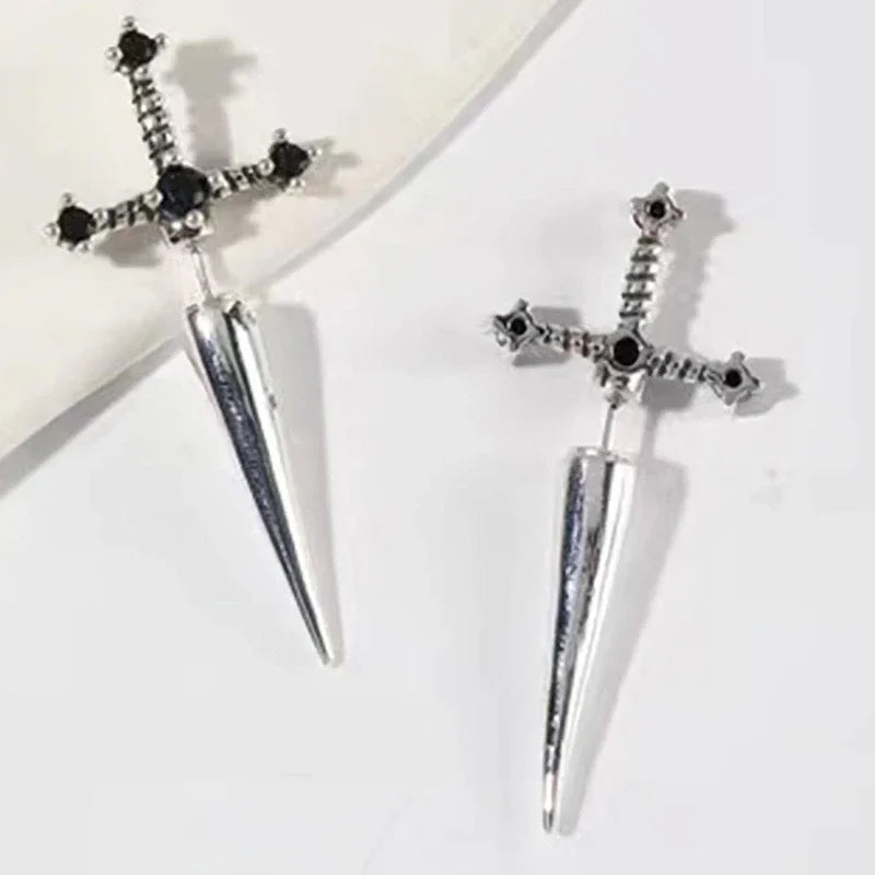 Cross Sword Stud Earrings