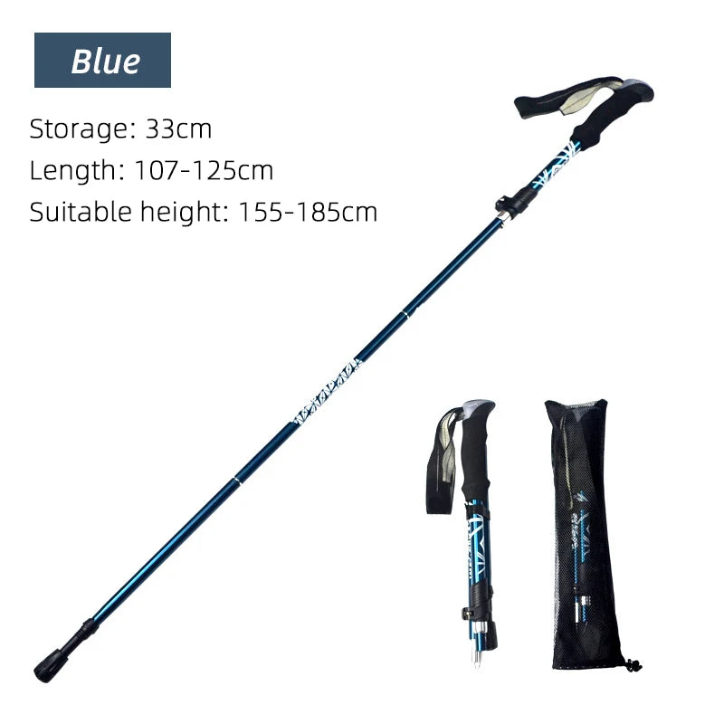 Trekking Pole Walking Hiking Stick Telescopic Collapsible into 5 sections