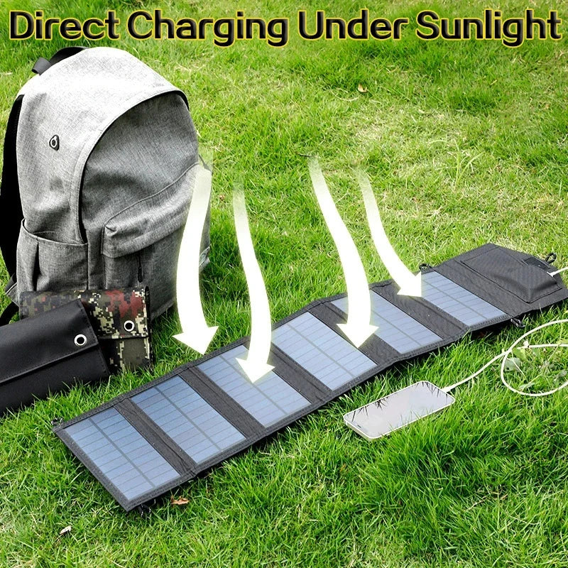 800W Foldable Solar Panel Portable 6-Fold Charger USB 5V DC Mobile Power Supply