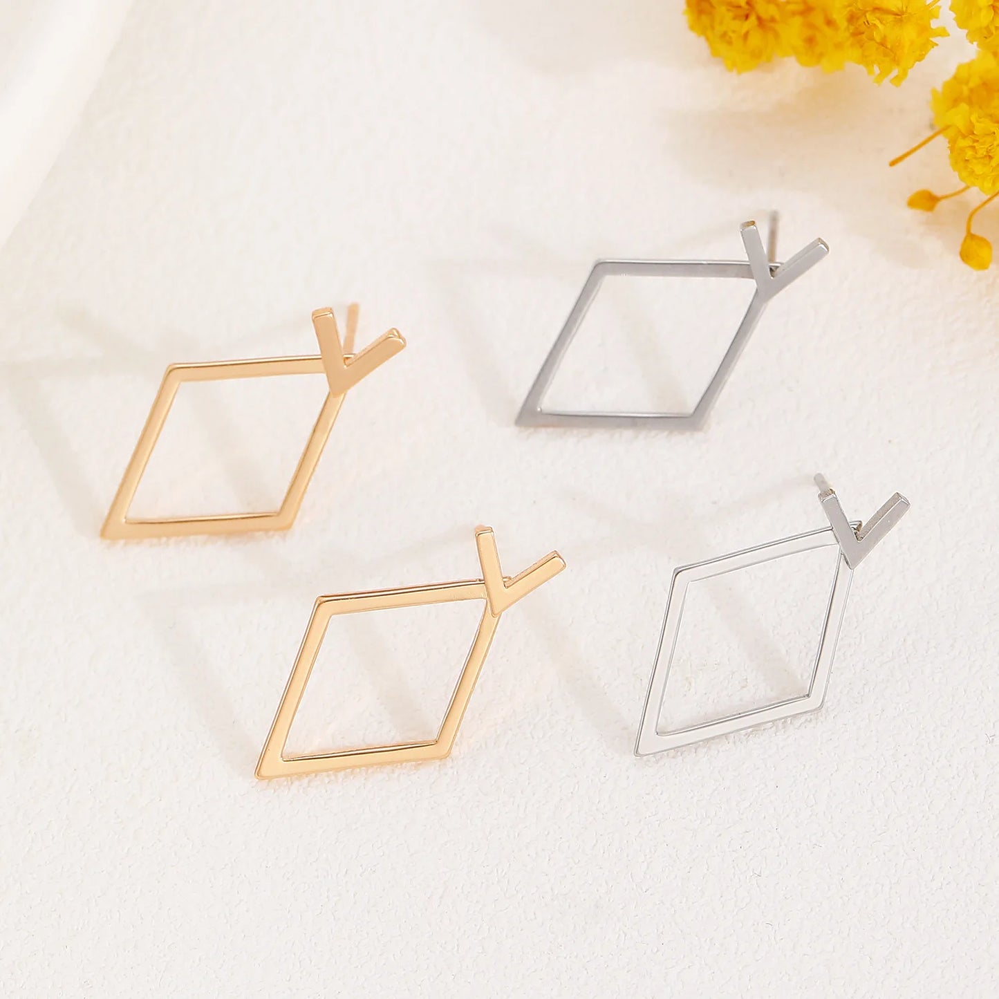 Retro Minimalist Triangle Stud Earrings