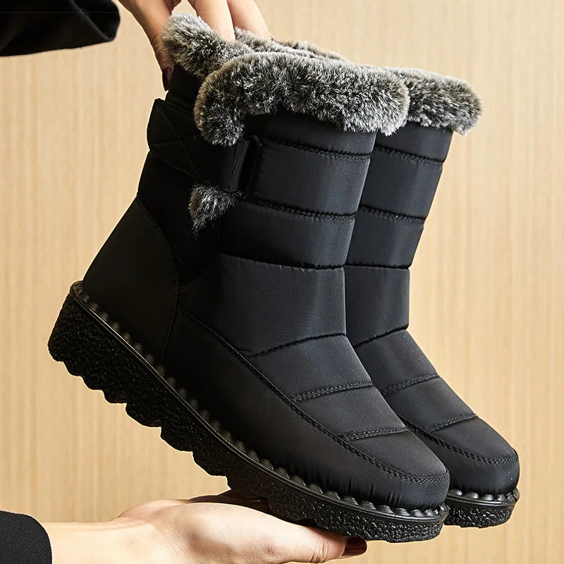 Women's Winter Waterproof Snow Boots Low cut with Fur