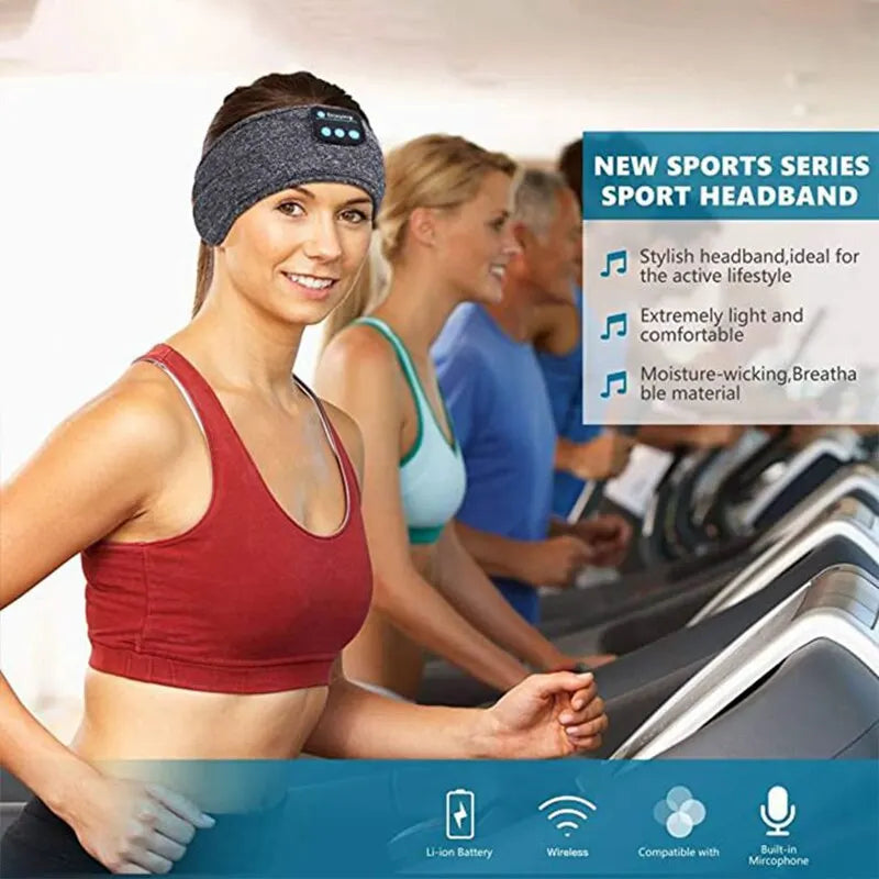 Bluetooth Sleeping Headband Elastic - Great for eye mask with soothing music, or for sports use as sweat band with music on the go