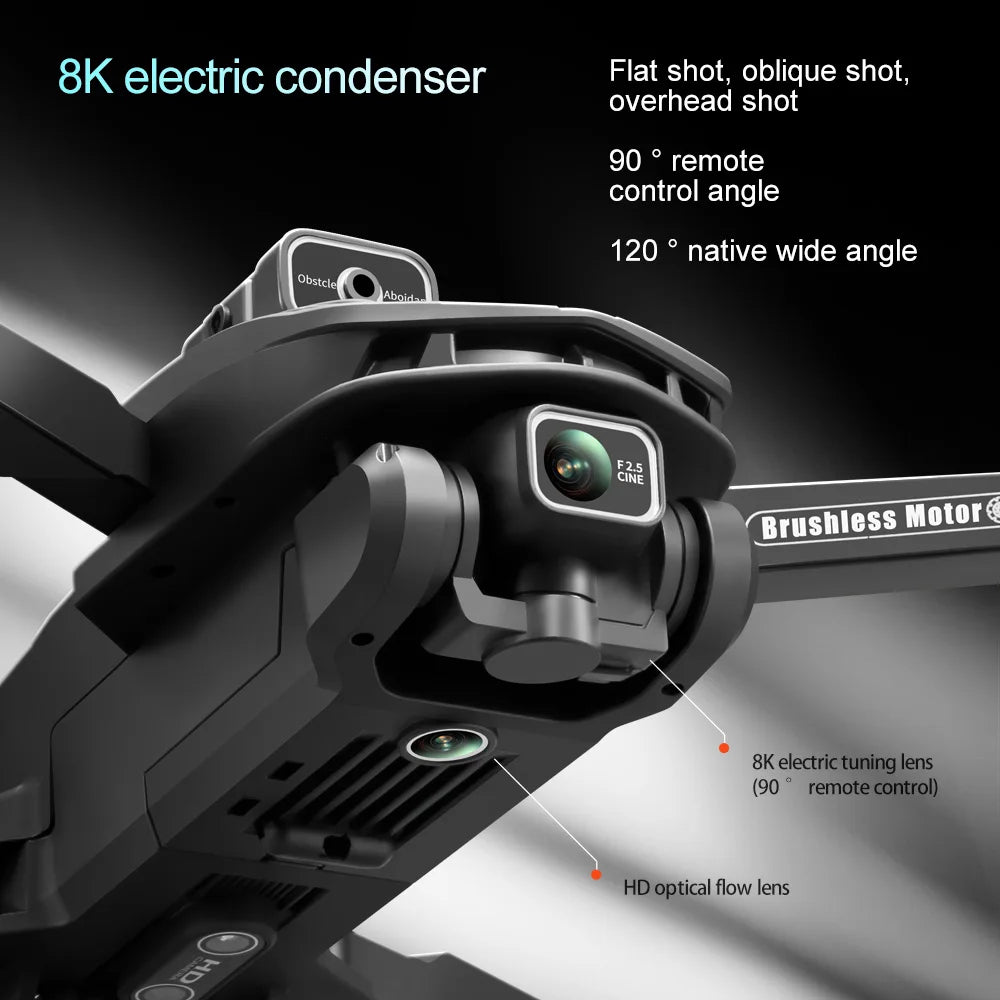 V168 Pro MAX GPS Drone with 8K HD Camera, 5G WIFI FPV, 360° Obstacle Avoidance & Large Screen RC Quadcopter