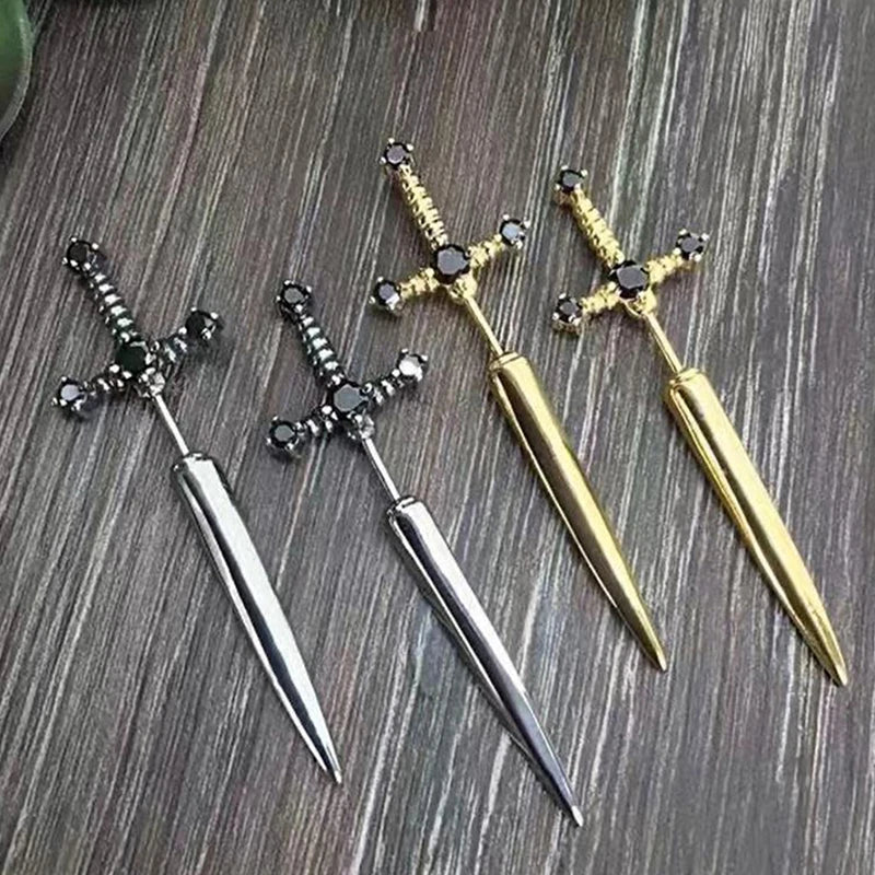 Cross Sword Stud Earrings