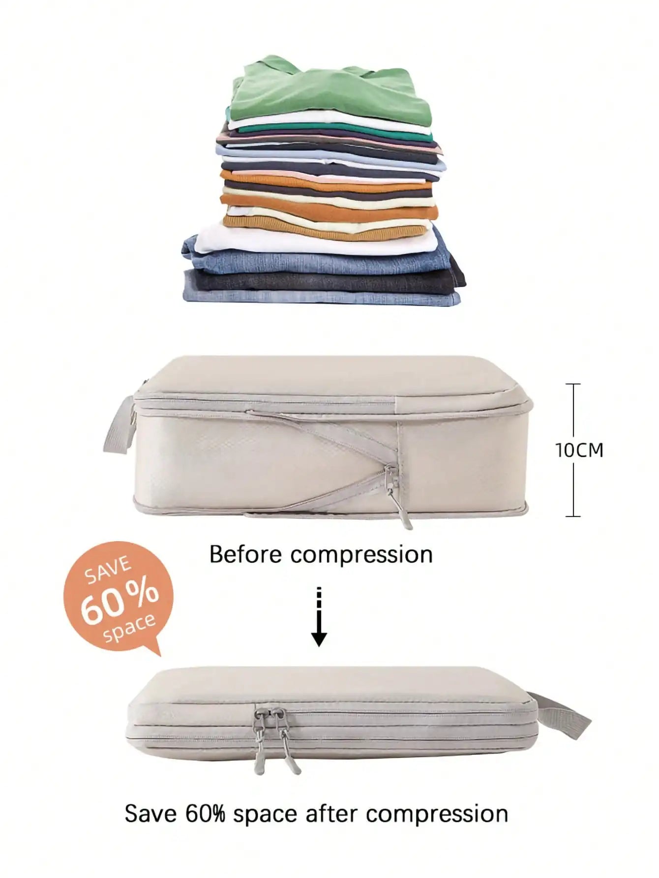Mesh Nylon Waterproof Clothing Compression Storage Bag, Suitable for Outdoor Travel, Vacation and Home Storage Essentials - 4pcs set