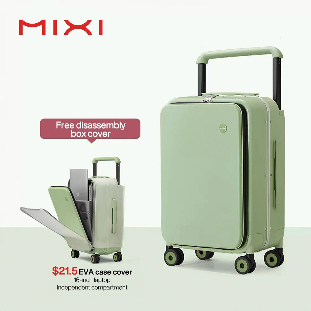 Stylish 2024 New Design Wide Handle Suitcase Carry-On Luggage Aluminum Frame