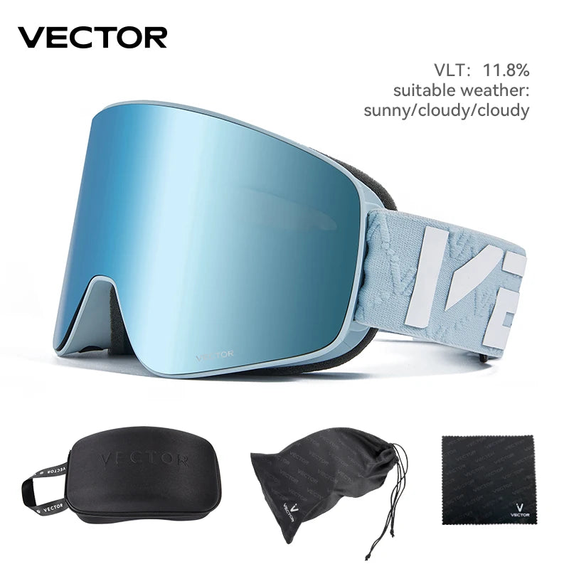 Ski Goggle - Anti Fog Magnetic Cylindrical UV400
