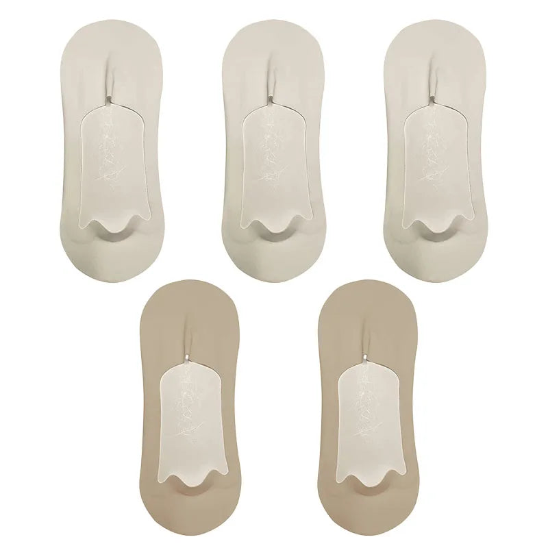 5 Pairs Men's Socks Cotton Breathable Summer Ultra-Thin No Show Ice Silk Sock Silicone Non-Slip Bottom Absorb Sweat Men Boat Sock