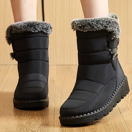 Women's Winter Waterproof Snow Boots Low cut with Fur