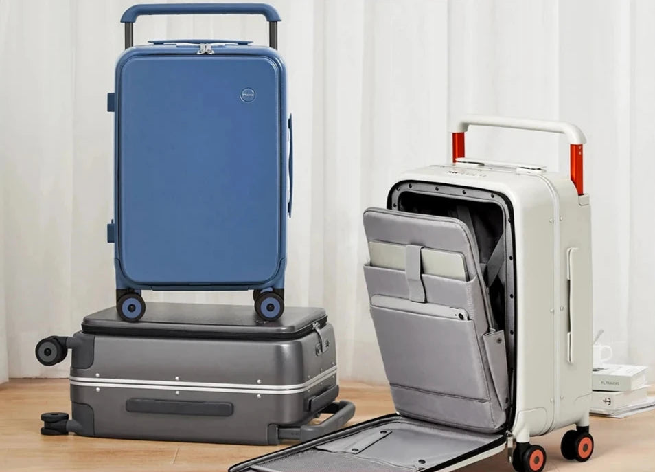 Stylish 2024 New Design Wide Handle Suitcase Carry-On Luggage Aluminum Frame