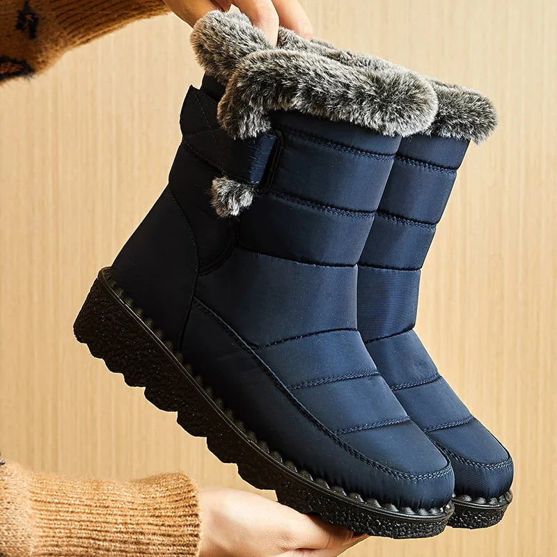 Women's Winter Waterproof Snow Boots Low cut with Fur