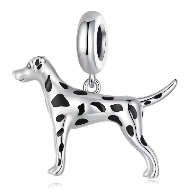 Dog Charms Silver Pendant Beads