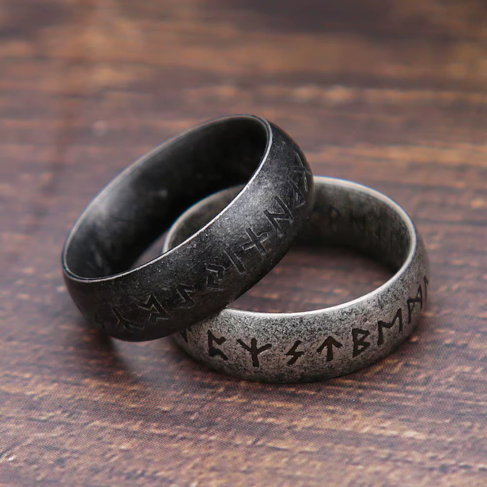 Retro Viking Rune Stainless Steel Ring