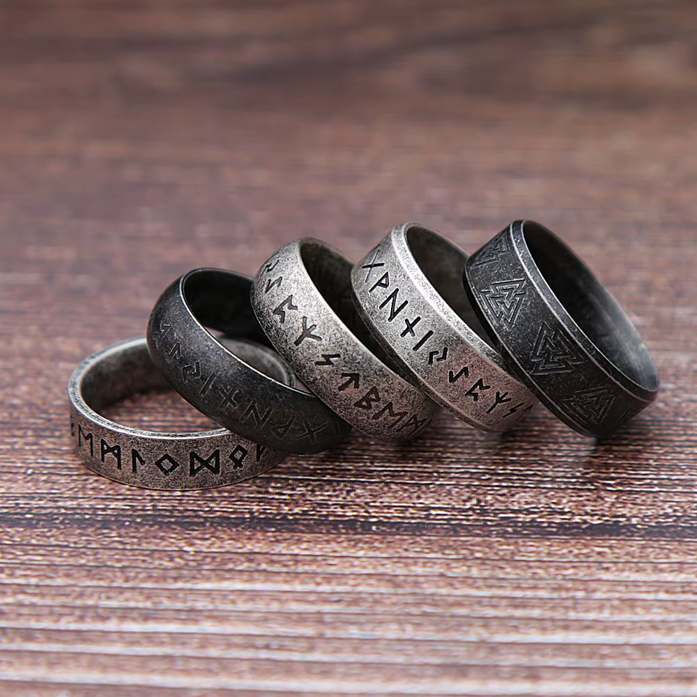 Retro Viking Rune Stainless Steel Ring