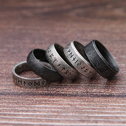 Retro Viking Rune Stainless Steel Ring