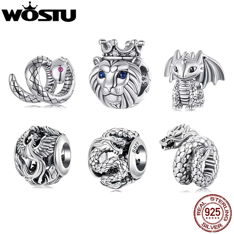 Vintage Silver Charm Bead For Bracelet DIY Jewelry Making