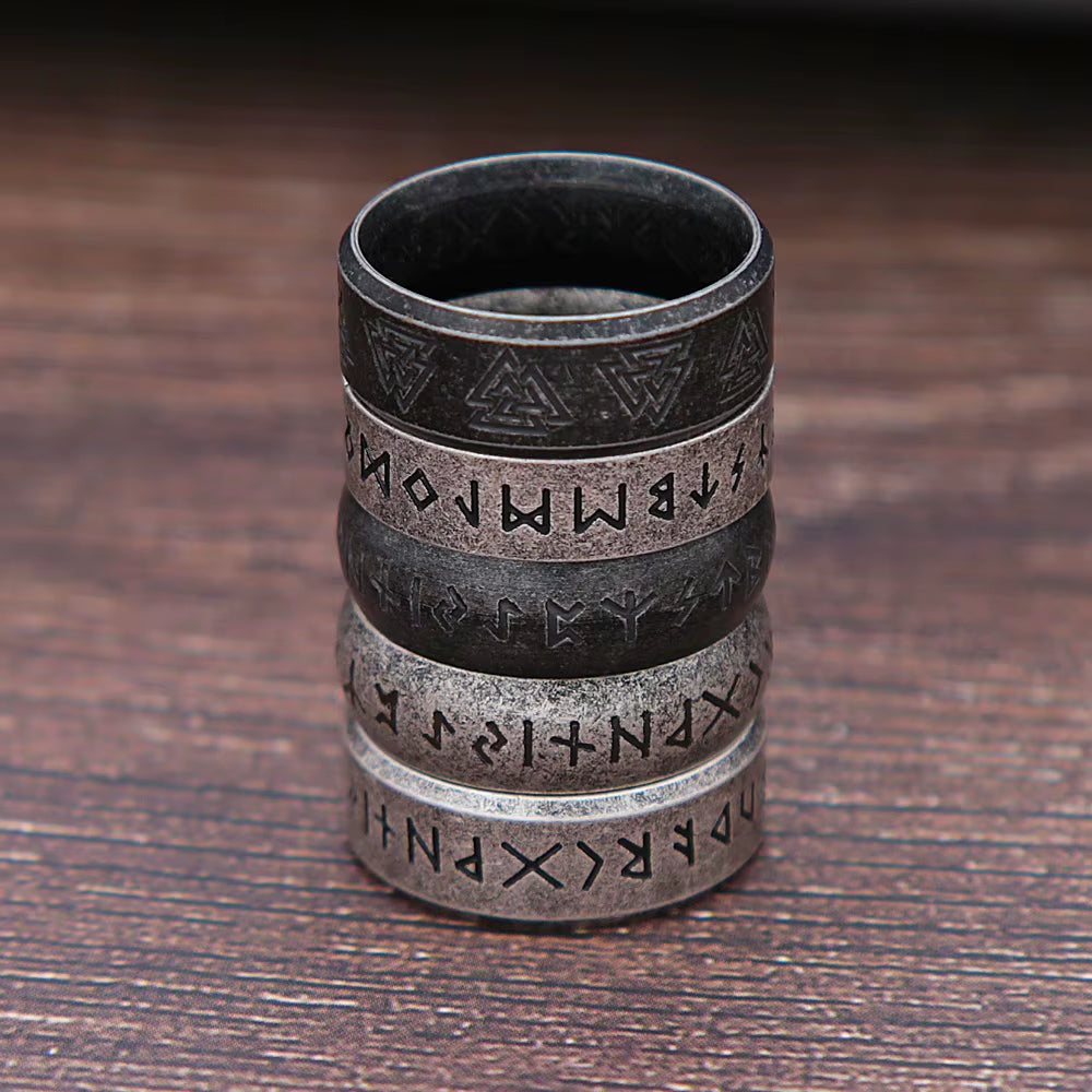 Retro Viking Rune Stainless Steel Ring