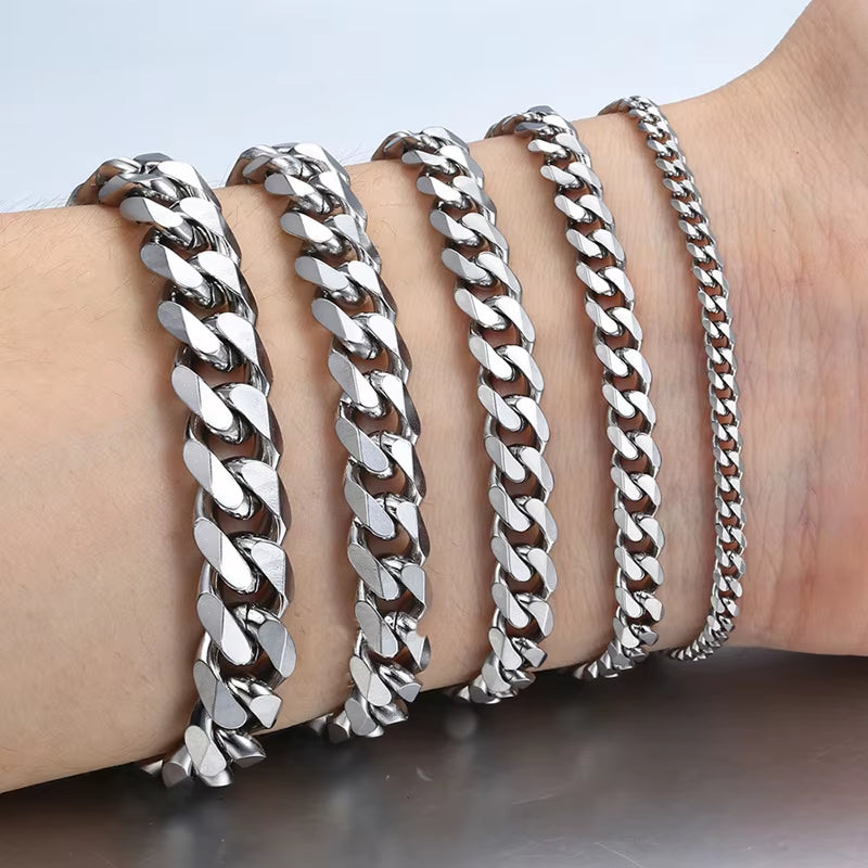 Trendy Cuban Chain Bracelet Classic Stainless Steel