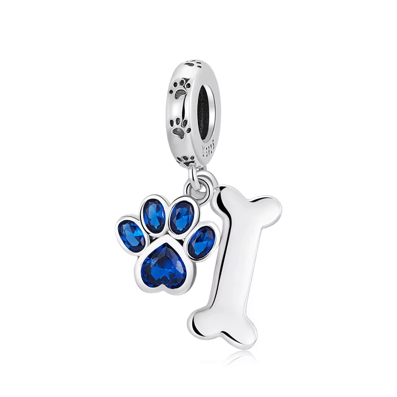 Dog Charms Silver Pendant Beads