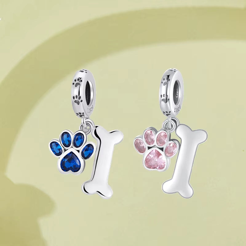 Dog Charms Silver Pendant Beads