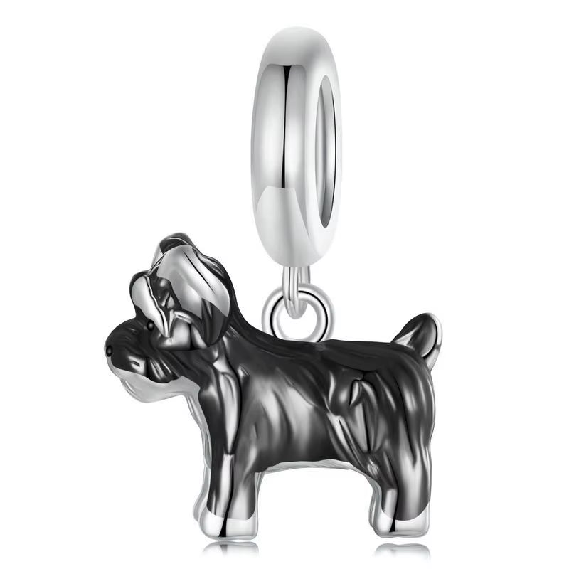 Dog Charms Silver Pendant Beads