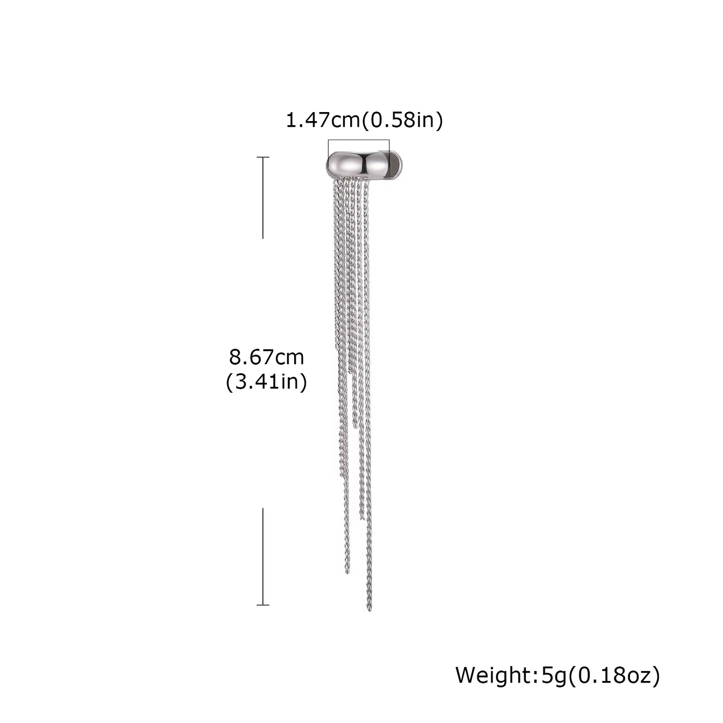 Long Tassel C-Shaped Ear Clips