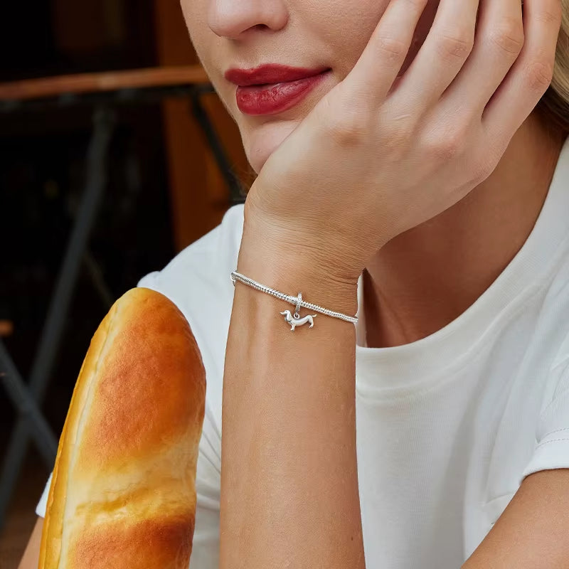 Dog Charms Silver Pendant Beads