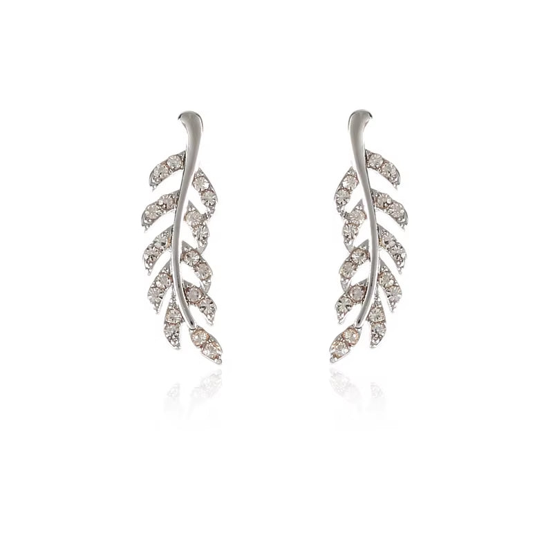 Leaves Ear Stud Earrings Elegant Nature Inspired Jewellery