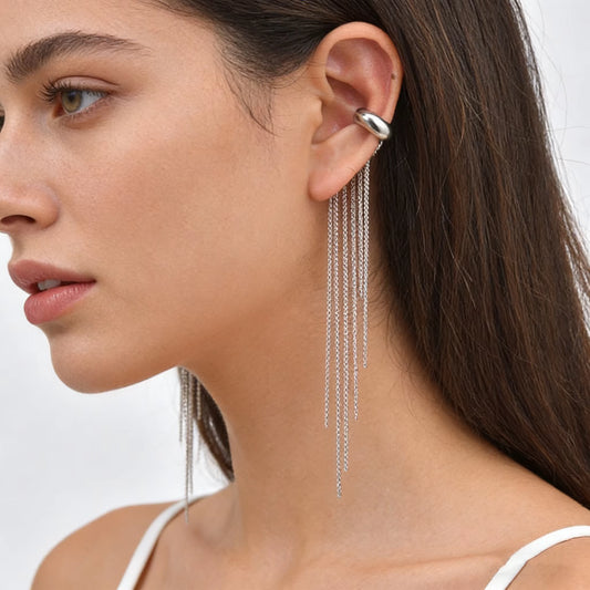 Long Tassel C-Shaped Ear Clips