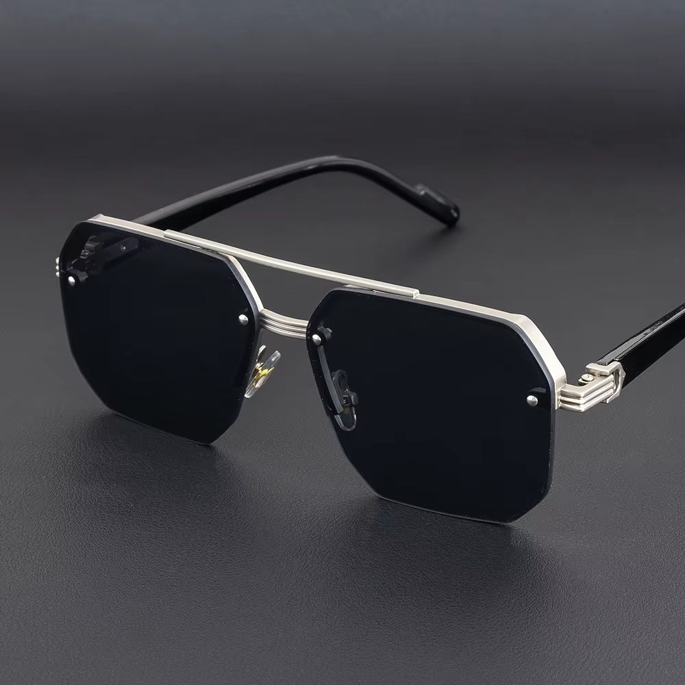 Men's Sunglasses Square Half Frame Casual Trend