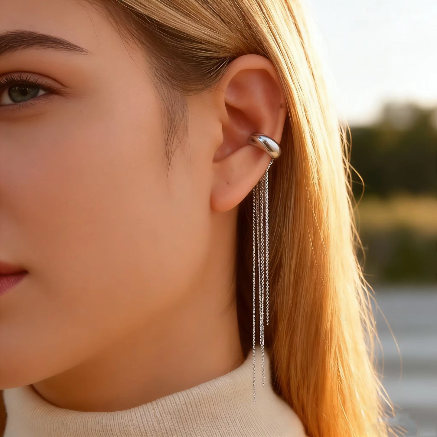 Long Tassel C-Shaped Ear Clips