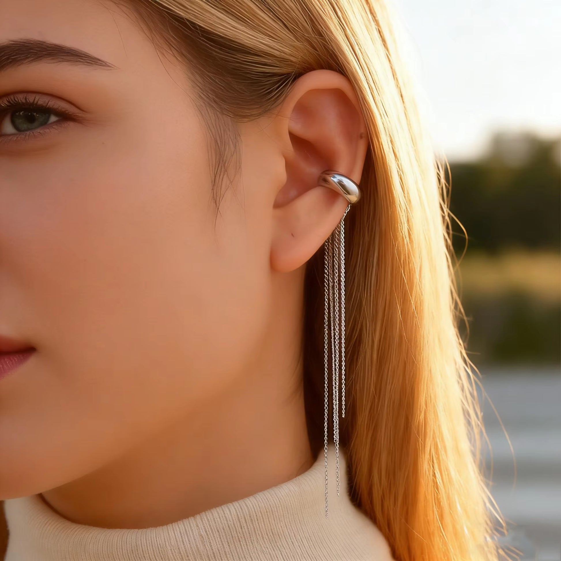 Long Tassel C-Shaped Ear Clips