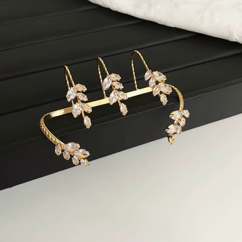 Luxury Leaf Synthetic Zircon Palm Bracelet