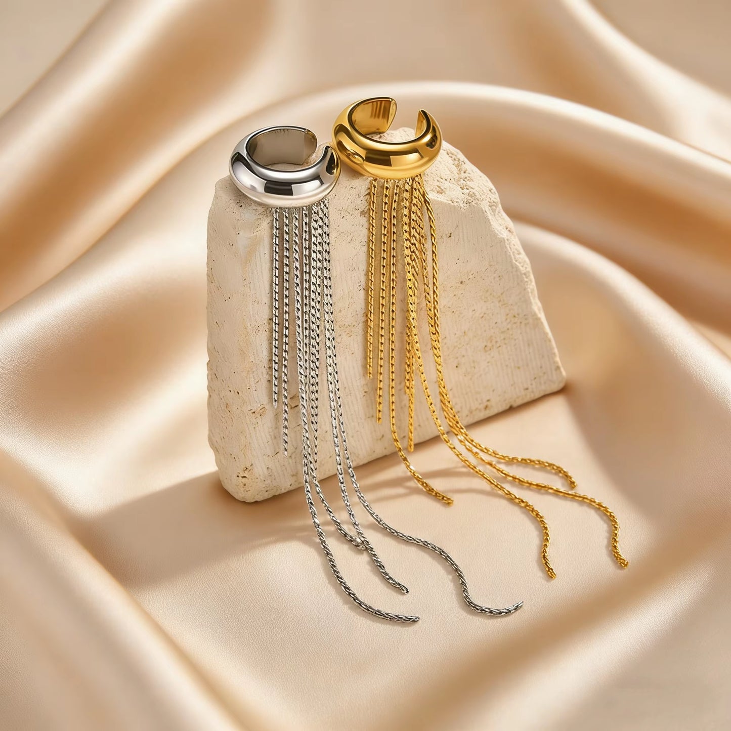 Long Tassel C-Shaped Ear Clips