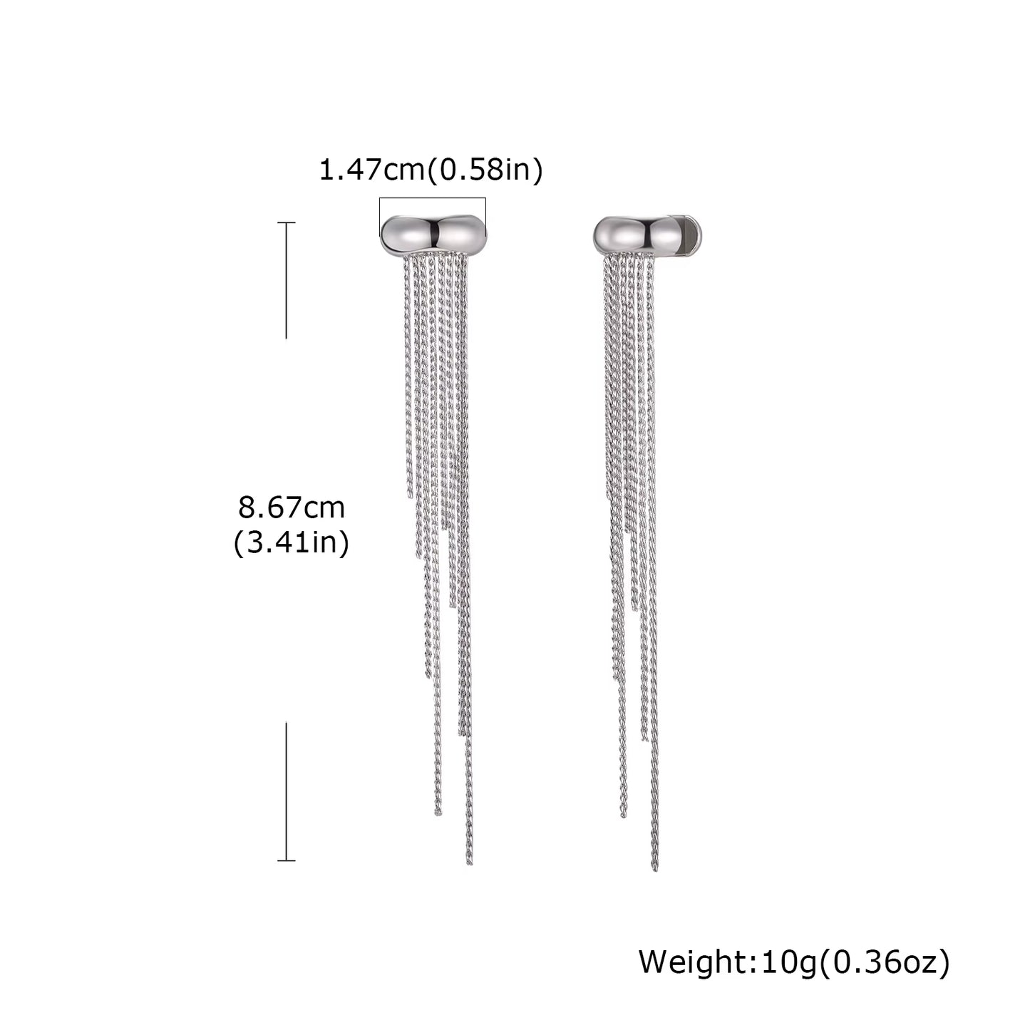 Long Tassel C-Shaped Ear Clips